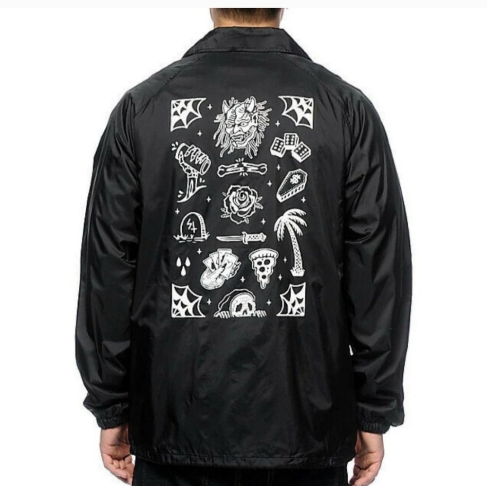 New Sketchy Tank Flash Men's Black Coach Jacket size M